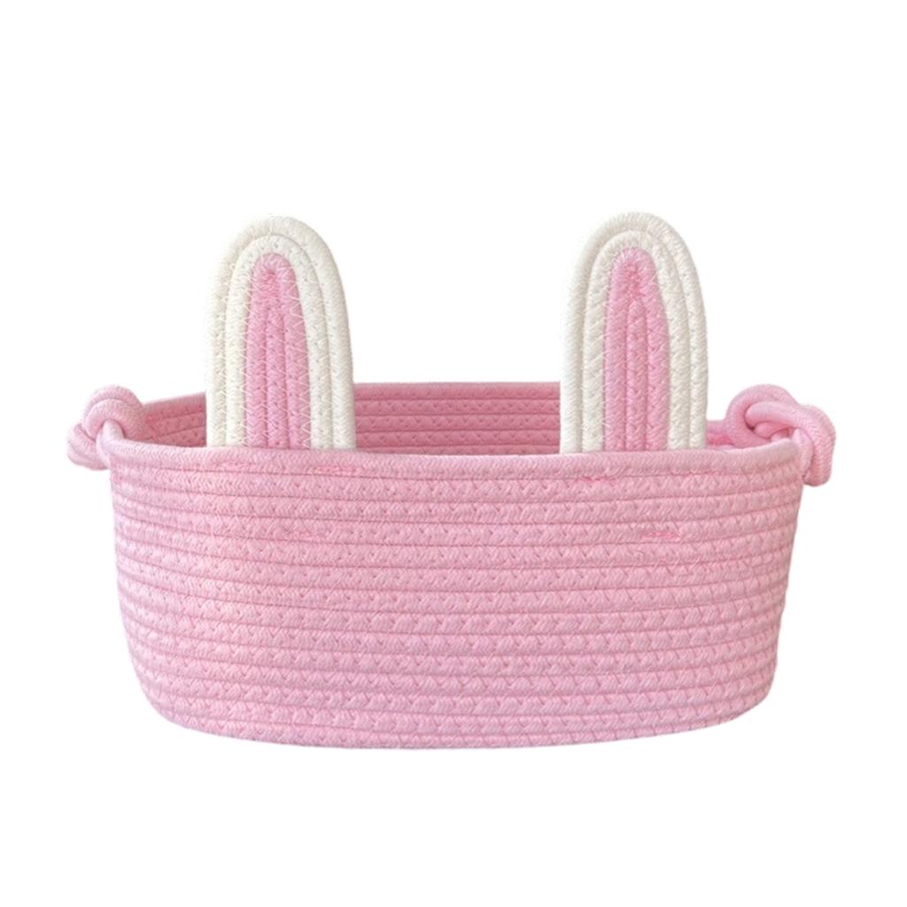 Easter Basket For Eggs Hunting Baby's Easter Basket, Colorful Cute Bunny Woven Gifts For Baby Kids Rooms Organizer