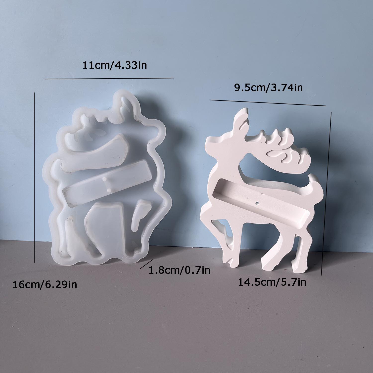 

Reindeer Silicone Mold Flexible Christmas Mold Cash Gift Holder Mold Reusable For Party Favor Holiday Crafting Gift Giving білий