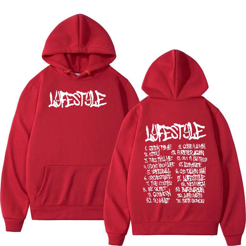 Rapper Yeat Lyfestyle Album Print Hoodie Men Hip Hop Fashion Oversized Sweatshirt Y2k Unisex Vintage Pullover Hoodies Streetwear