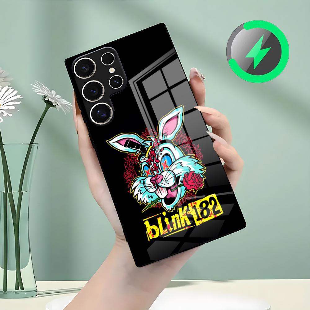 

B-BLINK-182 Band Phone Case For Samsung S26 S25 S24 S23 S22 S21 S20 Edge Ultra Plus FE For Magsafe Glass Case Galaxy S25