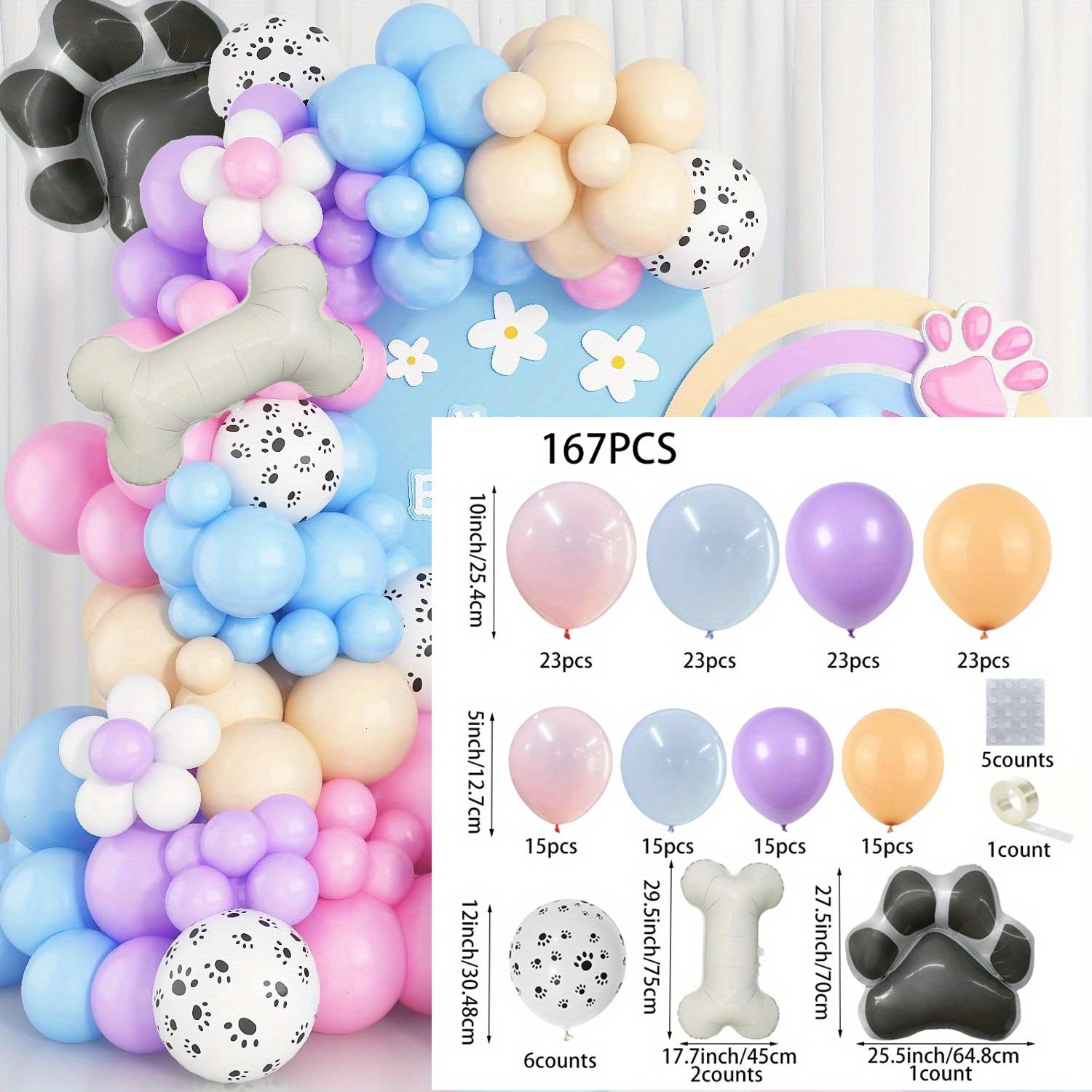 

167pcs Puppy Themed Arch Garland Set, Dog Paw Pattern Balloon, Suitable for Gender Reveal, Birthday and Party Decorations Other