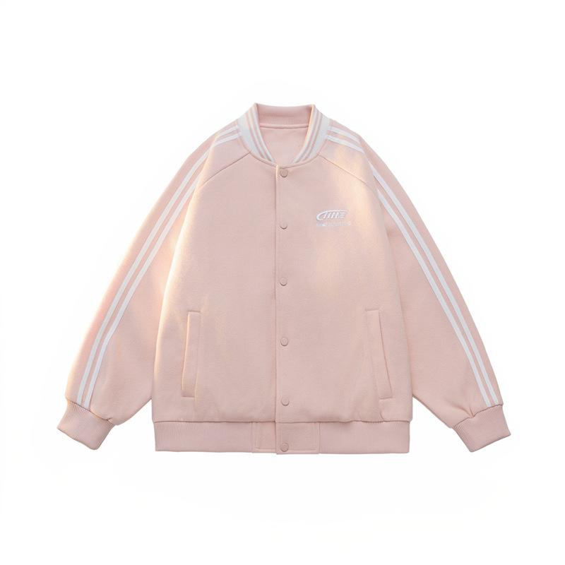 Student Dopamine Baseball Collar Jacket Men and Women's Same Spring and Autumn New Striped Couple Jacket