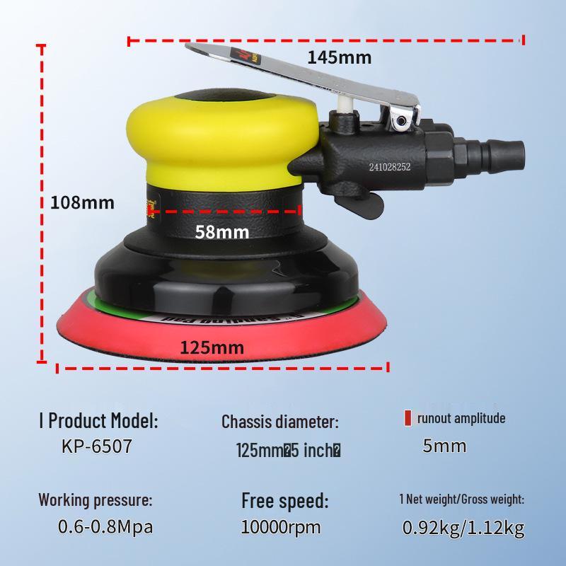 Gaobao 5-inch Air-powered Pneumatic Sander & Polisher for Cars and Stone