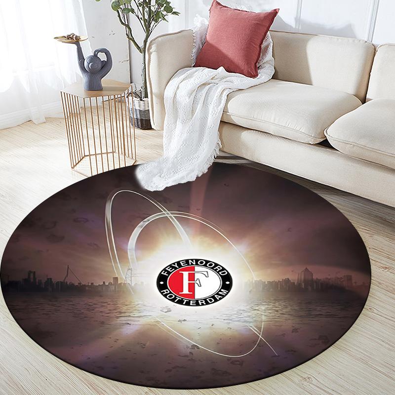 Feyenoord Rotterdam Round Area Rug,Carpet Rug for Living Room Bedroom Sofa Playroom Decor,Non-slip Floor Mat