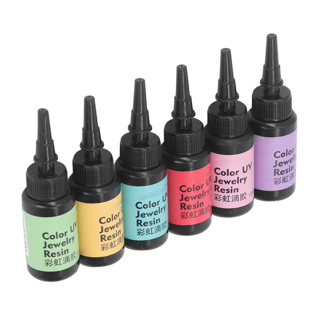 6Pcs 10ml UV Resin Easy Operation Quick Curing Bright Vivid Color Widely Used UV Epoxy Resin for