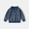 Korean Style Polo Collar Preppy Style Children's Knitwear Spring and Autumn Boys' Collared Knitwear Baby Loose Sweater