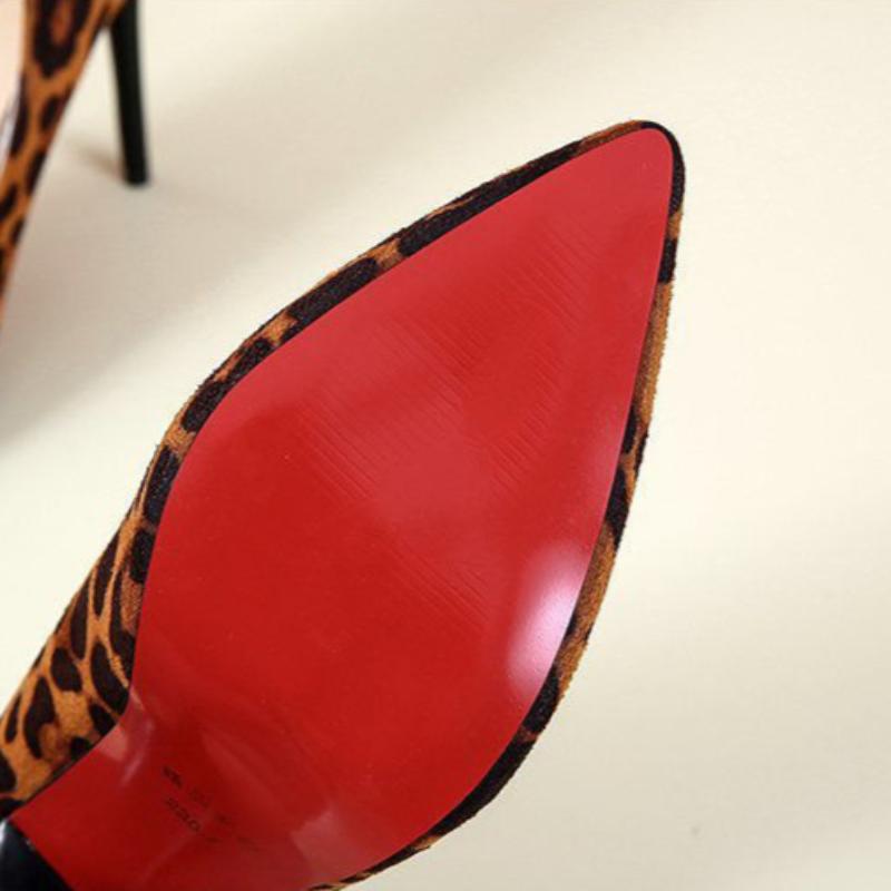 Tocuri înalte, tocuri subțiri, pantofi unici profesionali sexy cu imprimeu leopard