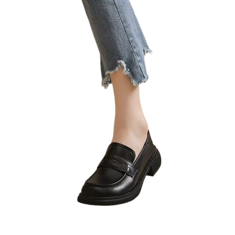 Dames enkelschoen lente 2025 nieuw zacht leer kleine leren schoenen dames werk zacht zool schoenen Britse stijl loafers dames
