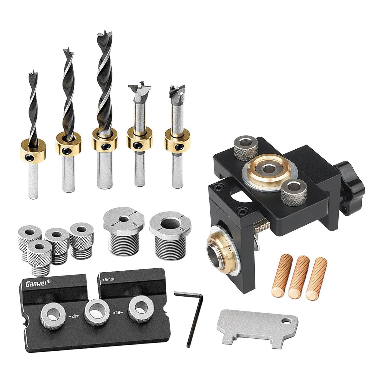 

Профессиональный набор для пробивки отверстий в деревообработке, высокопрочный алюминиевый сплав, точное позиционирование, сверление отверстий, дырокол, дрель, руководство пользователя