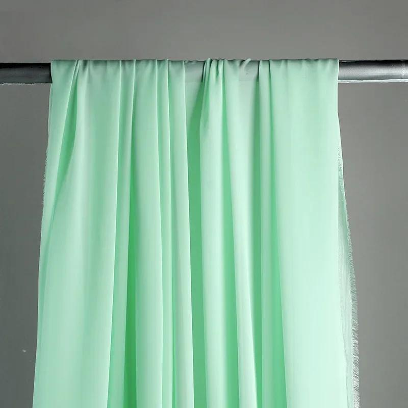 100x150cm Chiffon Fabric Clothing Wedding Decoration Avocado Green Sage Mint Yarn Layout Gauze DIY Home Deco Dress Material
