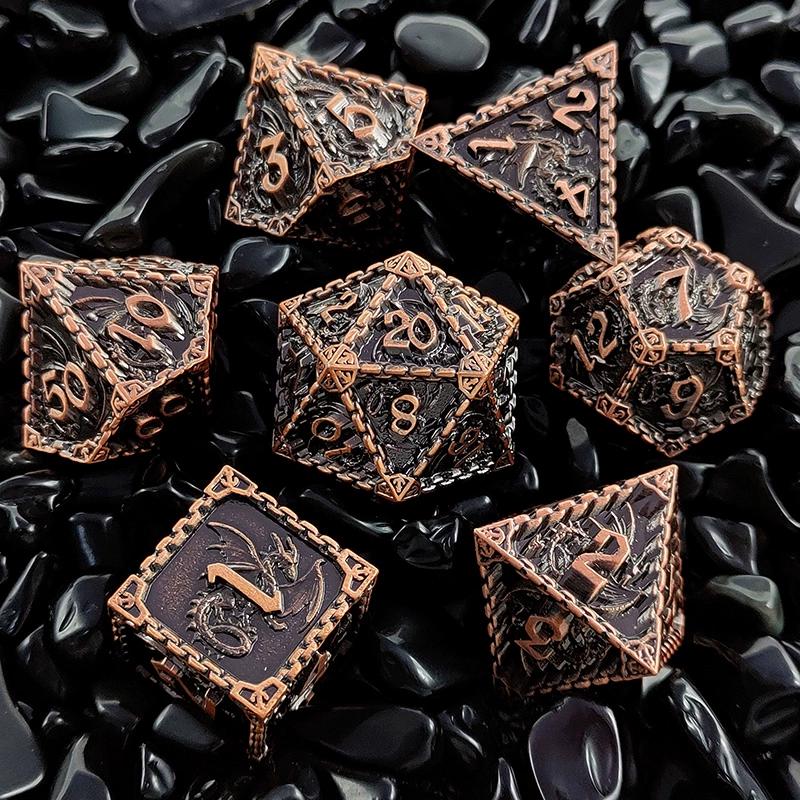 Métal coc dés courants dnd dragons et donjons dés rpg à multiples facettes cthulhu d20 jeu de société
