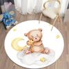 Cartoon Bear Balloon Round Carpet Kawaii Area Rugs Circle Carpets for Living Room Floor Mat Polyester Anti-Slip Mat for Children