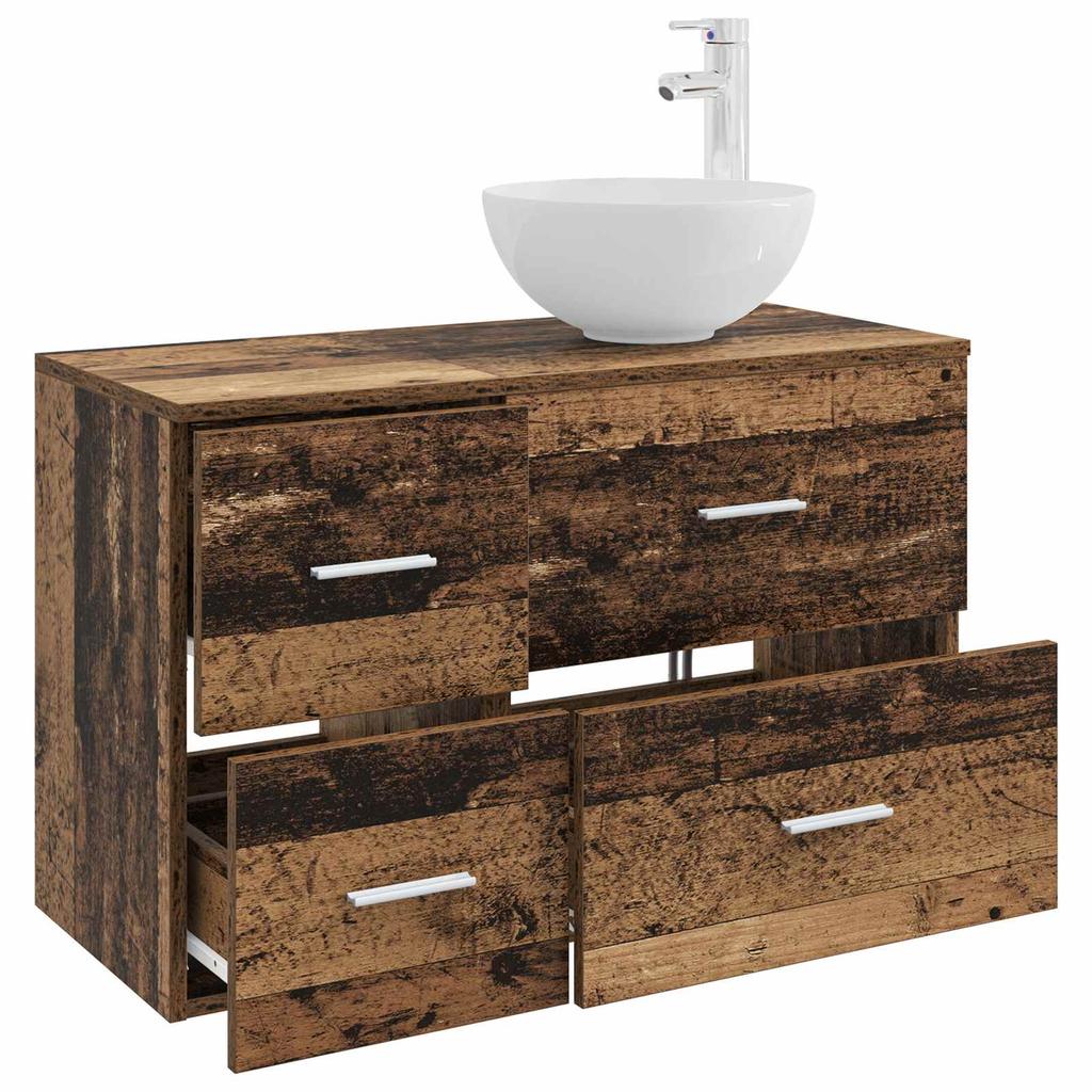 Bathroom Furniture Set 2 Pcs Reclaimed Wood Effect Particleboard