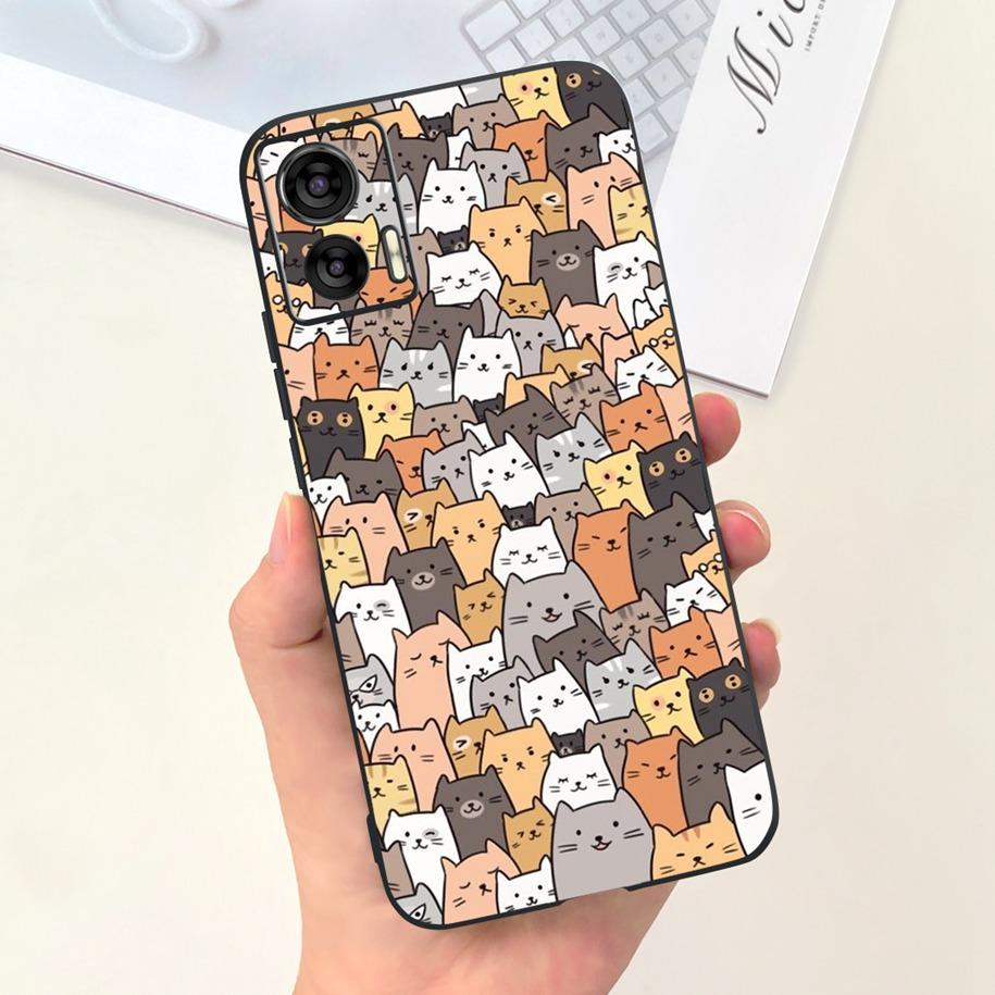 For Motorola Edge 30 Neo Case XT2245-1 Cute Cartoon Cat Painted Bumper Soft Silicone Cover For Motorola Edge 30 Lite 2022 Fundas