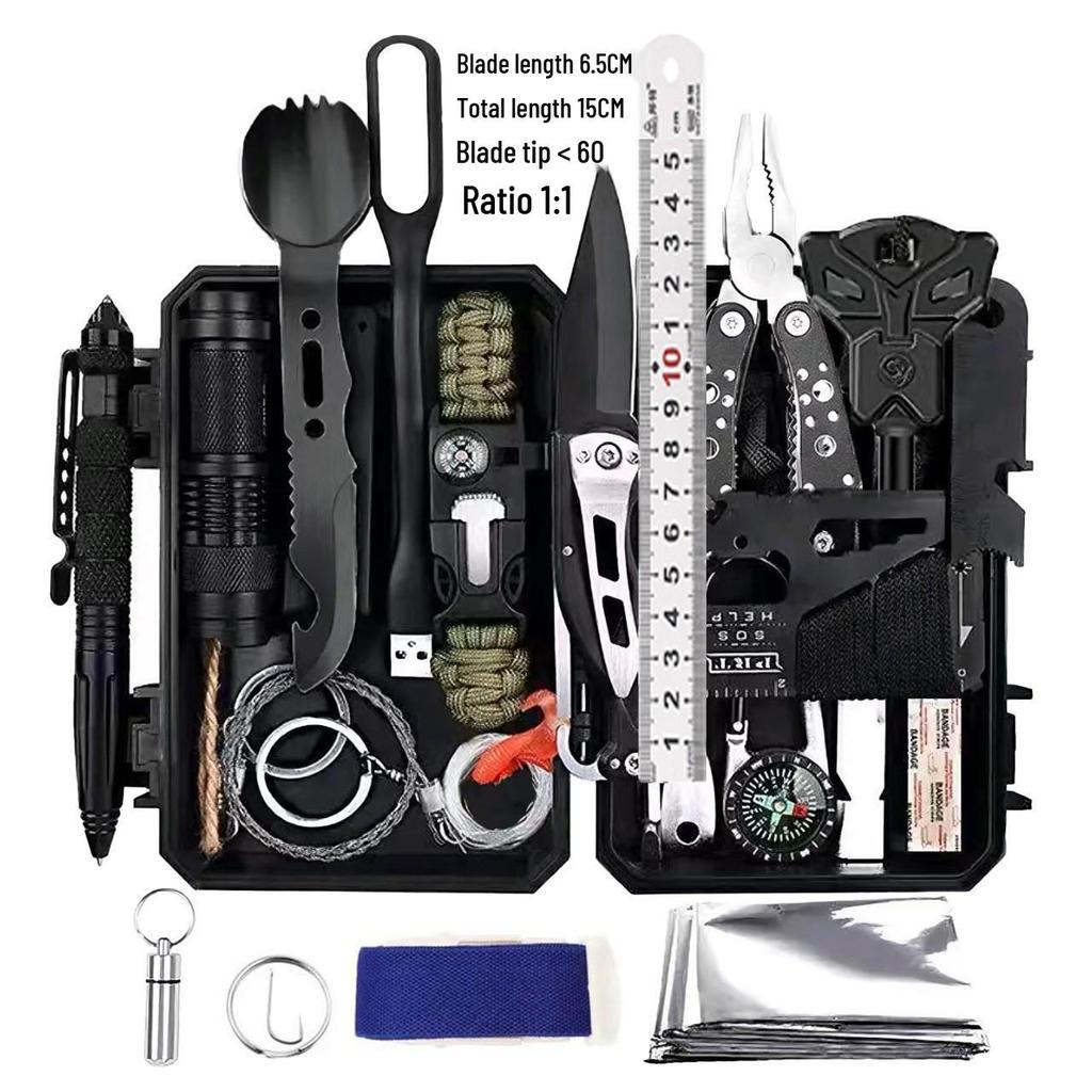 60-in-1 Outdoor Survival Gear Set: Multi-functional Wilderness SOS Emergency Camping Toolbox