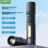 LED High-Brightness Zoomable Flashlight, Outdoor Rechargeable Mini Compact Household Lighting Emergency Light Cycling Lamp-9189