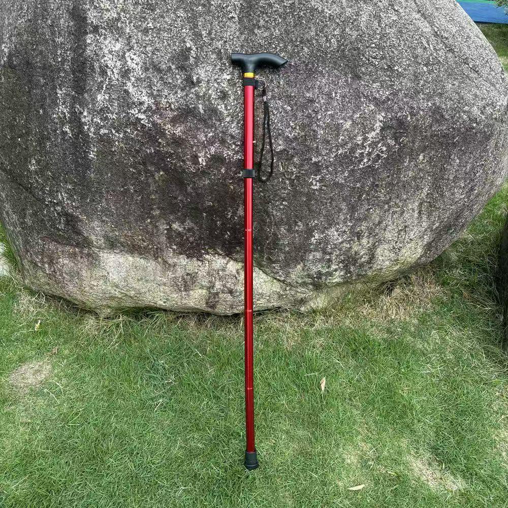 Pěti-sekční protiskluzová teleskopická vycházková hůl z hliníkové slitiny pro seniory a venkovní trekking