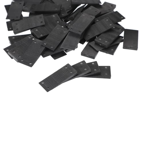 BSTKEY 60-Piece Set of Wedges, PP Adjustment Wedges, Polystyrene Wedges, for Leveling Furniture, Durable, Non-Slip, and Stable, Black, 6-1mm