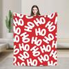 New Year Plaid & Pattern Flannel Blanket Winter Soft Throw Blanket for Girls Boys Couch Chair Novelty Bedspread Sofa Bed Cover