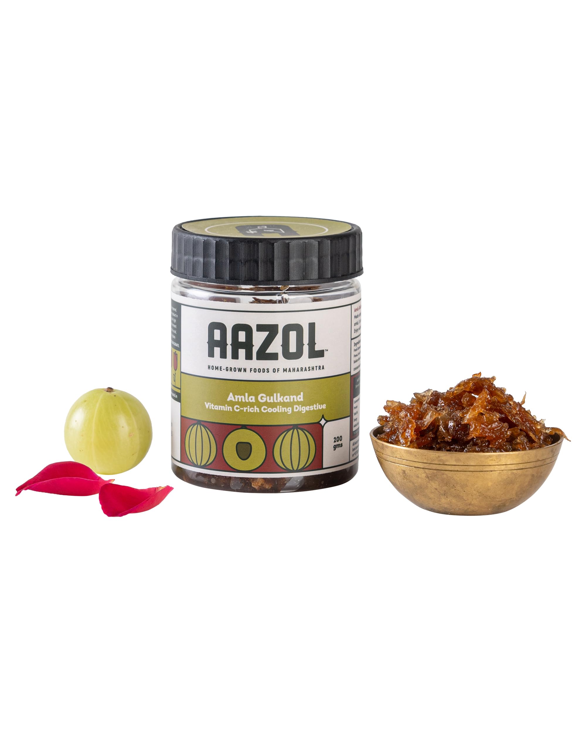 

Aazol Amla Gulkand: Vitamin C-rich Cooling Digestive - 200g | Rose Petal Jam with Amla | Made with Fresh Damask Rose & Mishri | Sweet & Soothing