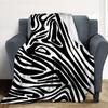 Zebra Stripes Flannel Blanket Throw Blanket Soft Warm Sofa Bed Camping Car Home Decor Unique Christmas Gift C9302072