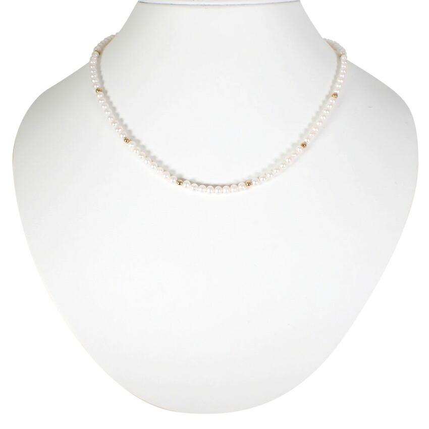 

[Used] K14 Akoya pearl baby pearl 3.5mm-4.0mm pearl necklace/g514-55