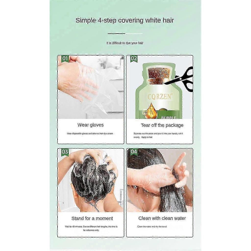 Plant-Based Bubble Hair Dye - Pack of 10 Sachets for Gentle Colour Change