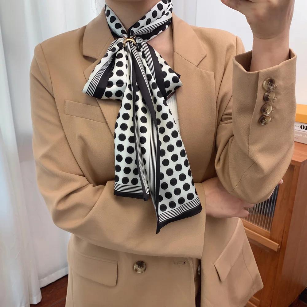 17*150cm Ribbon Silk Scarfs Female Luxury Design Hair Band Skinny Scarf Neck Ties Women Bag Scarves Neckerchief Foulard Lady