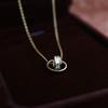Roman Double Ring Necklace for Women New Style Creative Personality Fashionable and Cold Style Collarbone Chain