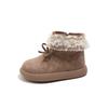 Korean-style girls' plush bow short boots, new autumn and winter children's shoes, girls' princess cotton shoes, baby shoes