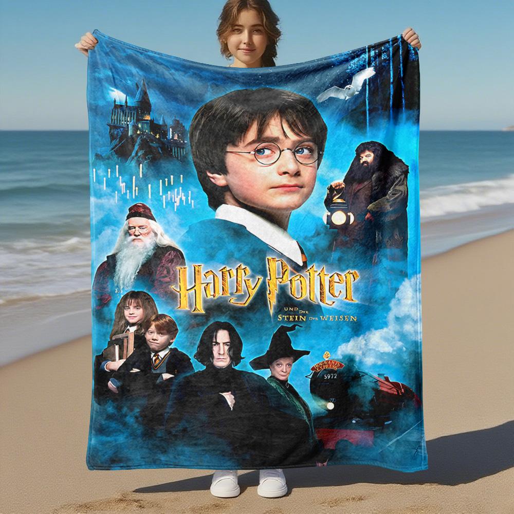 1 pezzo Harry Potter, Hogwarts, Magia Coperta Plaid in Flanella da Esterno per Tutte le Stagioni Morbida Calore, Arredamento per la Casa 1031232