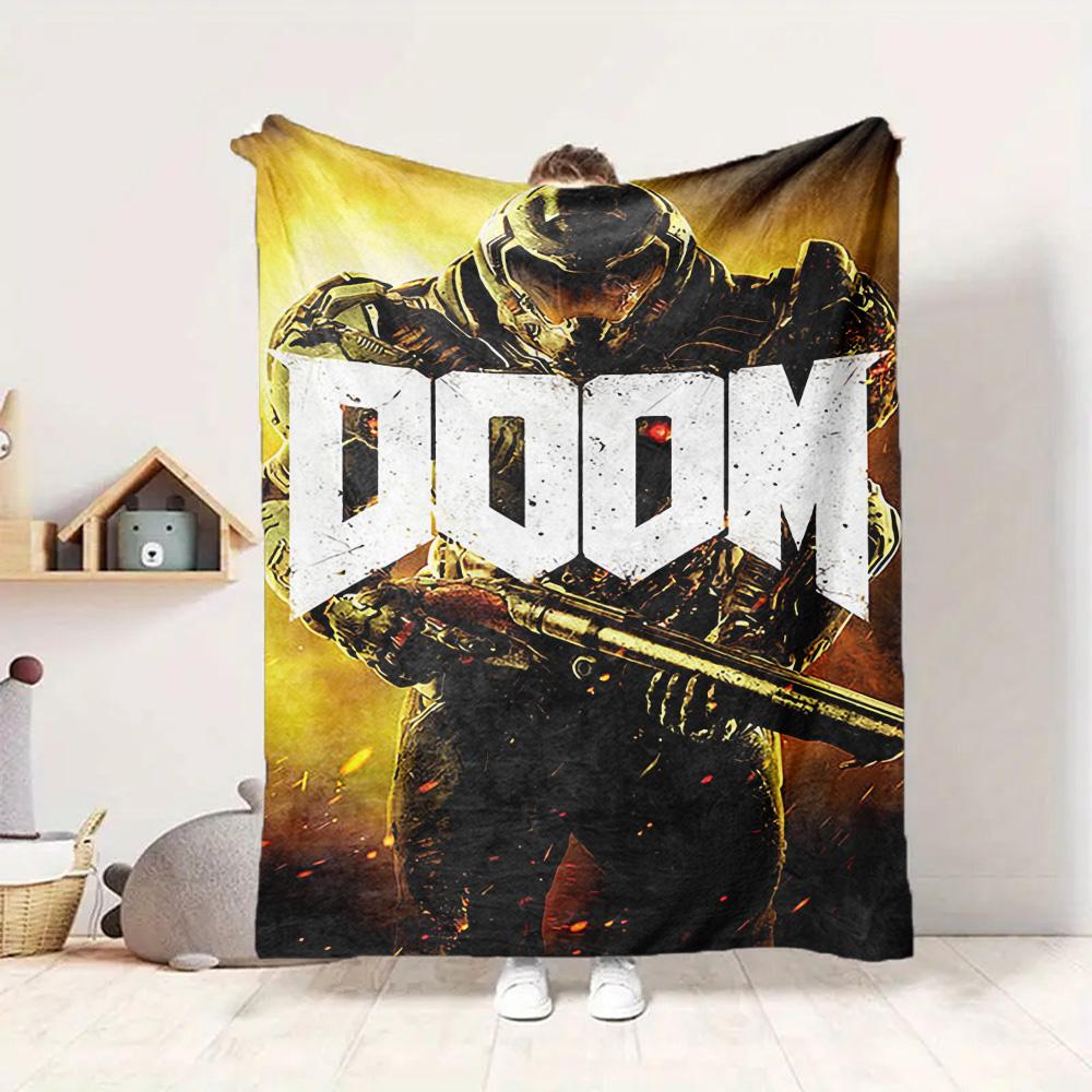 Doom Game Flannel Blanket Throw Blanket Soft Warm Sofa Bed Camping Car Home Decor Unique Christmas Gift C93083