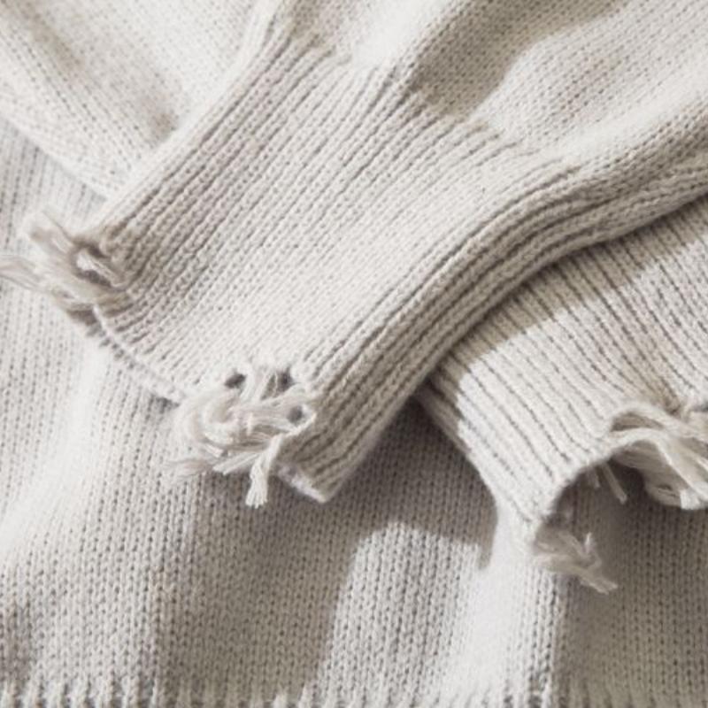 Punk Smiley Knitted Sweater Autumn Oversize Loose Men's Jumper Casual Hip Hop Street Long Sleeve Pullover