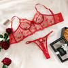 Sexy Embroidered Sheer Lingerie Set: Comfortable, Hot-Selling Two-Piece