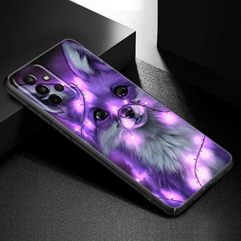 Roztomilé kreslené pouzdro na telefon Animal Fox pro Samsung Galaxy A21 A30 A50 A52 S A13 A22 A32 A33 A53 A73 5G A11 A12 A31 A51 A70 A71 A72