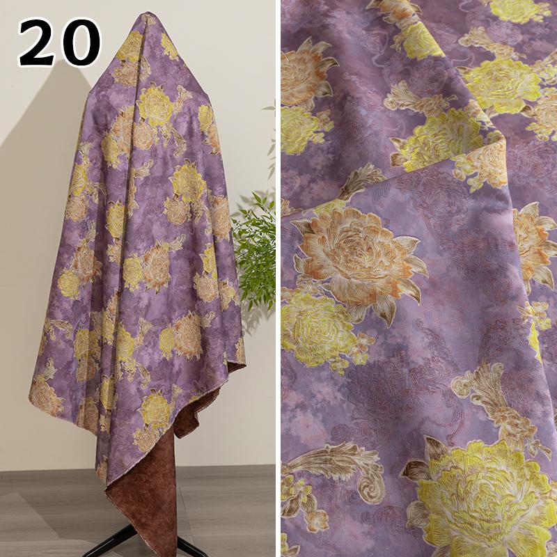 50*143cm Chinese Style Jacquard Rayon Fabric Luxury Xiangyun Yarn Drape Fabric For Diy Sewing Qipao Cheongsam Hanfu Dress Coat