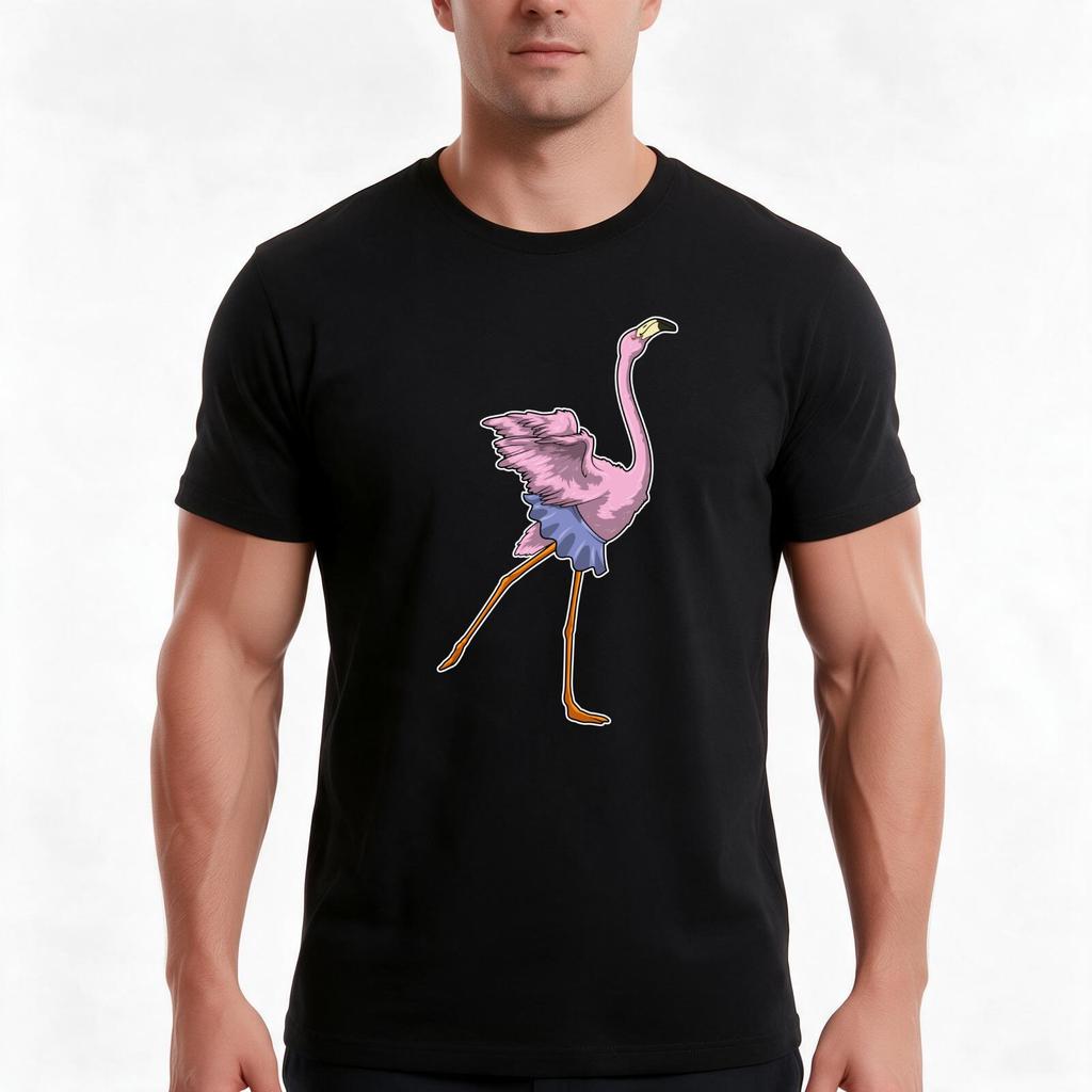 Flamingo Ballerina Ballet Tshirt Summer Casual Cotton Tee Oversized Streetwear Tops Vintage Graphic Print Unisex Unisex Unisex