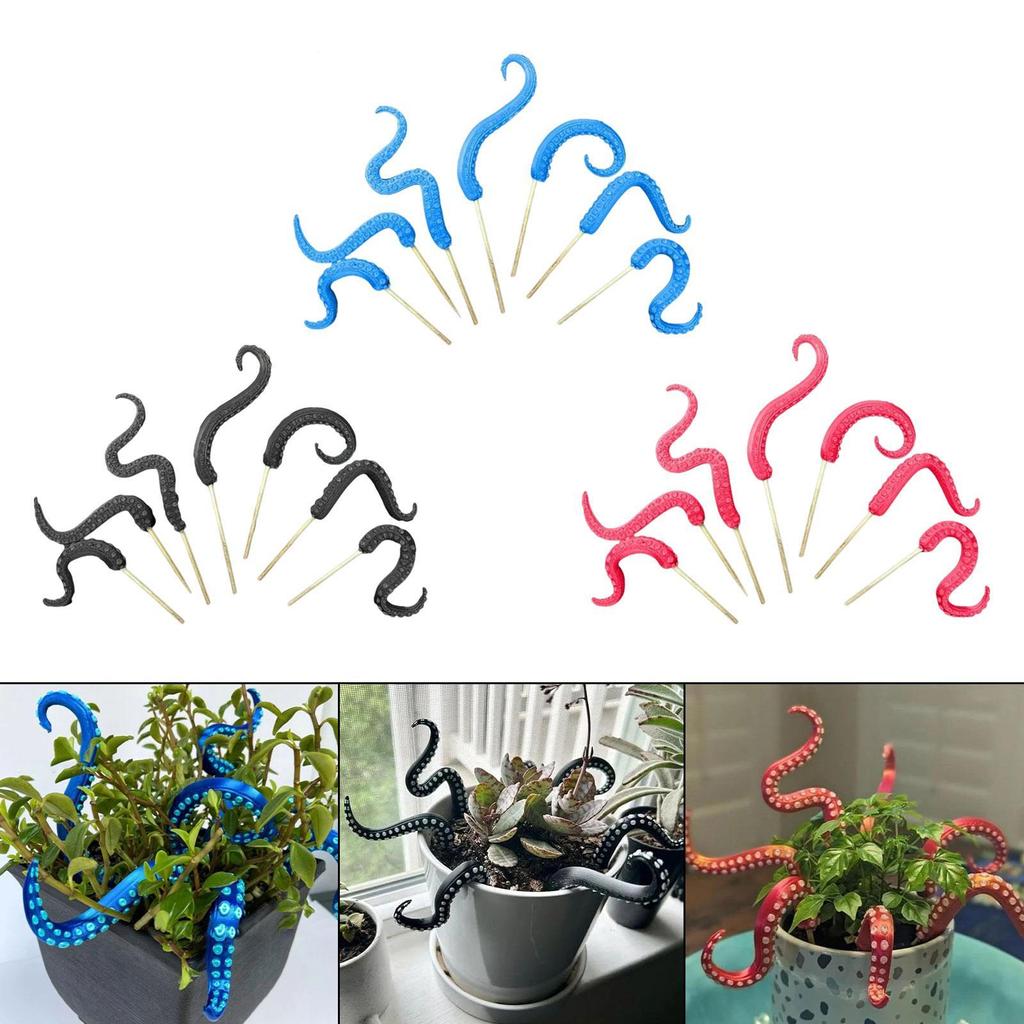 7 Pieces Octopus Tentacle Plant Stakes Resin Weatherproof Fun Practical Post