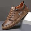 Breathable Soft Soled White Shoes, New Casual Men's Shoes, Versatile and Fashionable Lace Up Men's Trendy Board Shoes