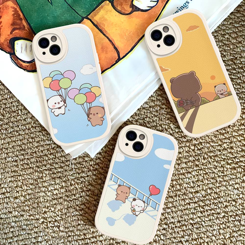 Cute Bubu Dudu Cartoon Phone Case For IPhone 16 15 14 13 12 11 Pro Max Plus Shockproof Leather Cover