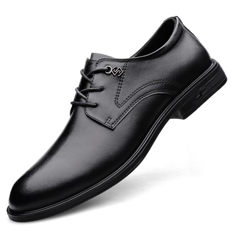 Men s British Style Versatile Leather Lace-Up Shoes 38 чёрный