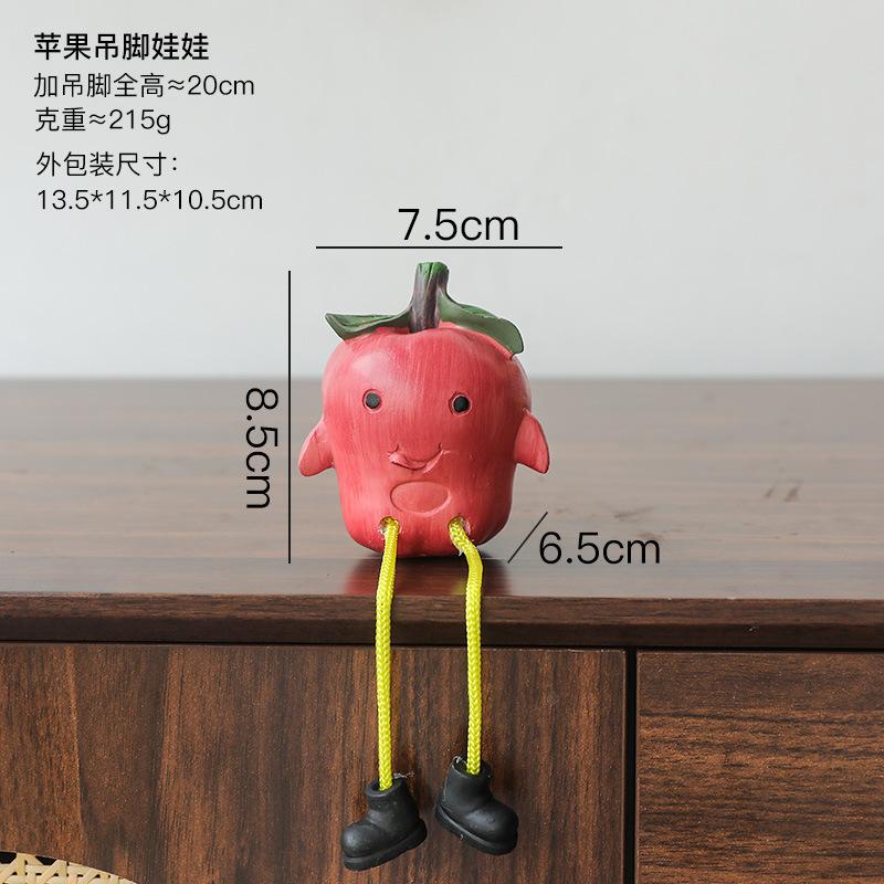 1pc Cute Cartoon Fruit Hanging Doll Ornament Creative Desktop Small Ornament Home Decoration Resin Gift
