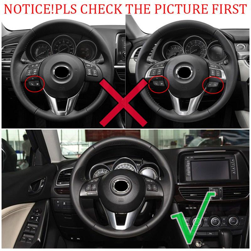 Fit For Mazda 3 M3 Axela 2014 2015 2016 Chrome Interior Steering Wheel Panel Cover Trim Inner Garnish Molding Badge Frame Insert