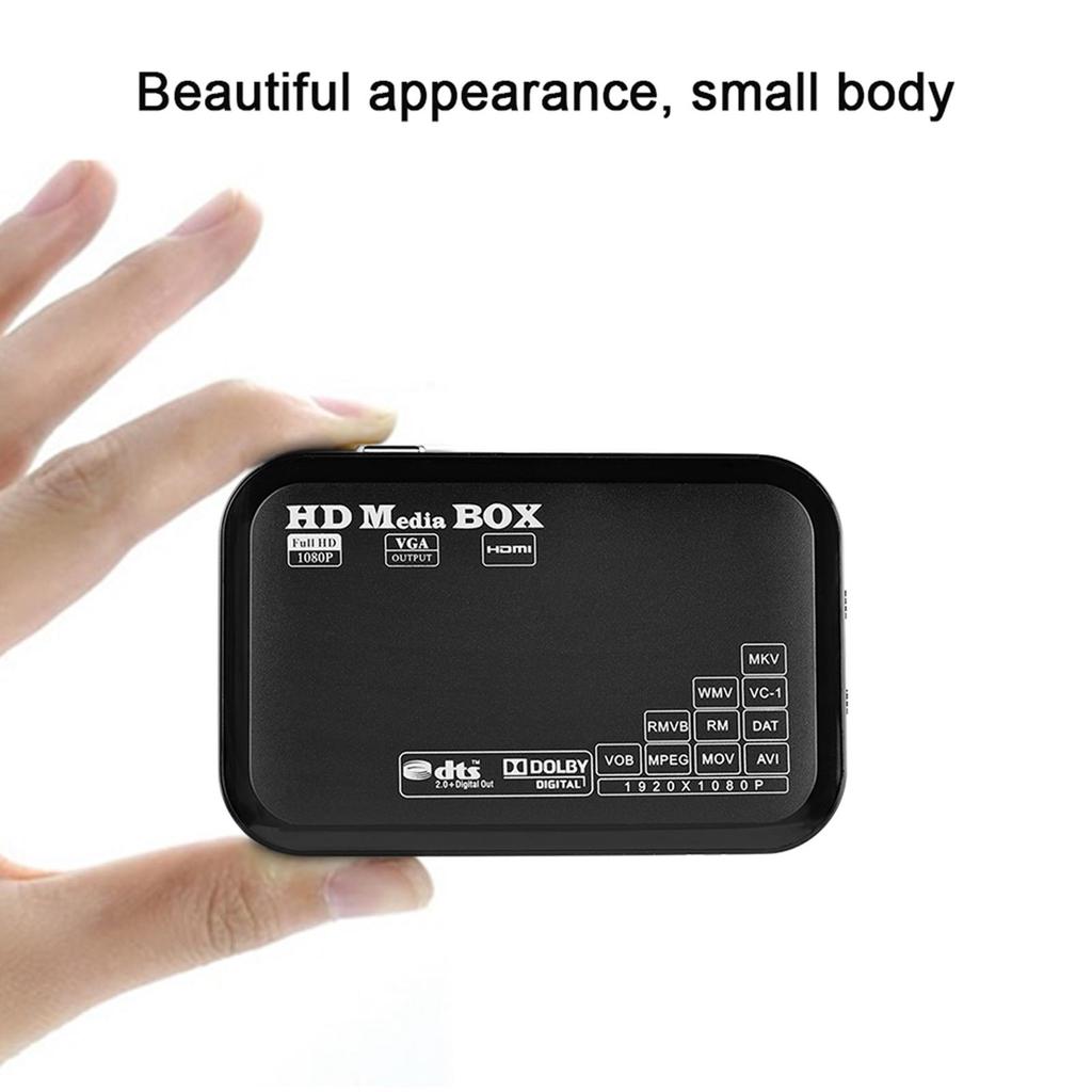 Full HD Mini Box Media Player 110‑240V 1080P Media Player Box Support USB MMC RMVB MP3 AVI MKV
