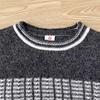 Winter Long Sleeve Color Block Loose Knit Sweater - Warm Round Neck Hollow Harajuku Top