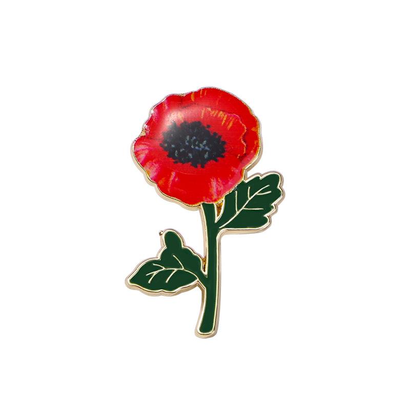 Plant Flower Series Brooch Alloy Epoxy Flower Lily of the Valley Enamel Pin Clothing Accessories Metal Badge