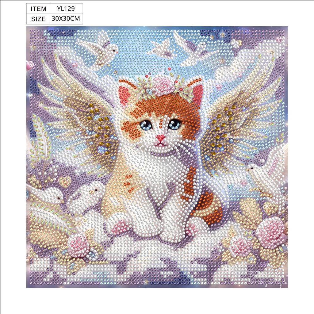 5D Special-Shaped Bright Diamond Painting Decorative Sticker, Handmade Diy Cat Children'S Painting Kit Cross-Border
