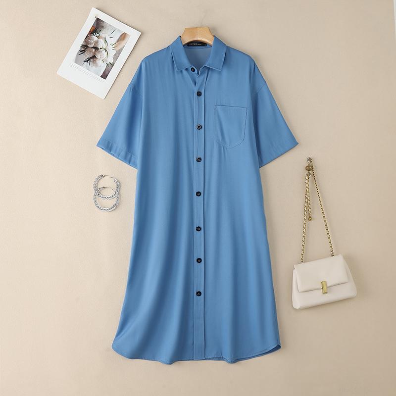 ZANZEA Damen Freizeit Hemdkleid mit Umlegekragen, locker, Sommer, Halbarm