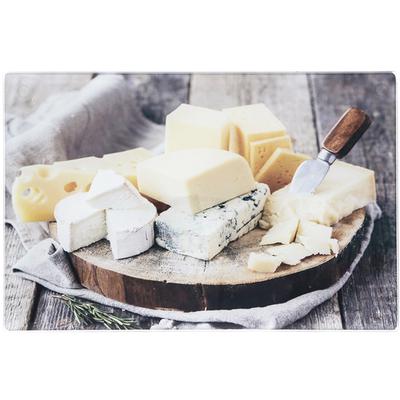 [Q3570] - Skleněná krájecí deska / podložka 'Fromages de France' - 30x20 cm