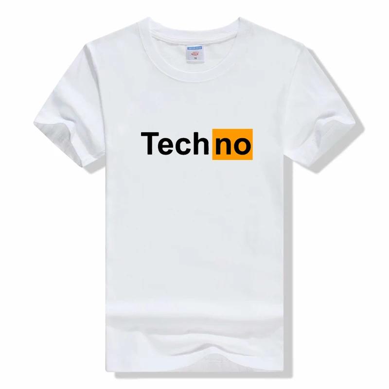 Funny T shirt Tops Techno T-Shirt Sexy Techno Hub 2 Letter Print Cotton Sleeve Humor Style tshirt Techno short sleeve tshirt